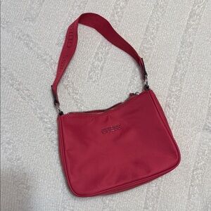 GUESS Red Shoulder Bag with Logo Strap